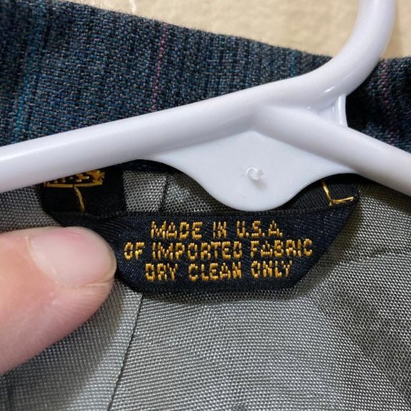 Vintage TFW Kidz Blue Pinstriped Suit Blazer & Slacks/Suit Pants Size 24 Months - Picture 4 of 6